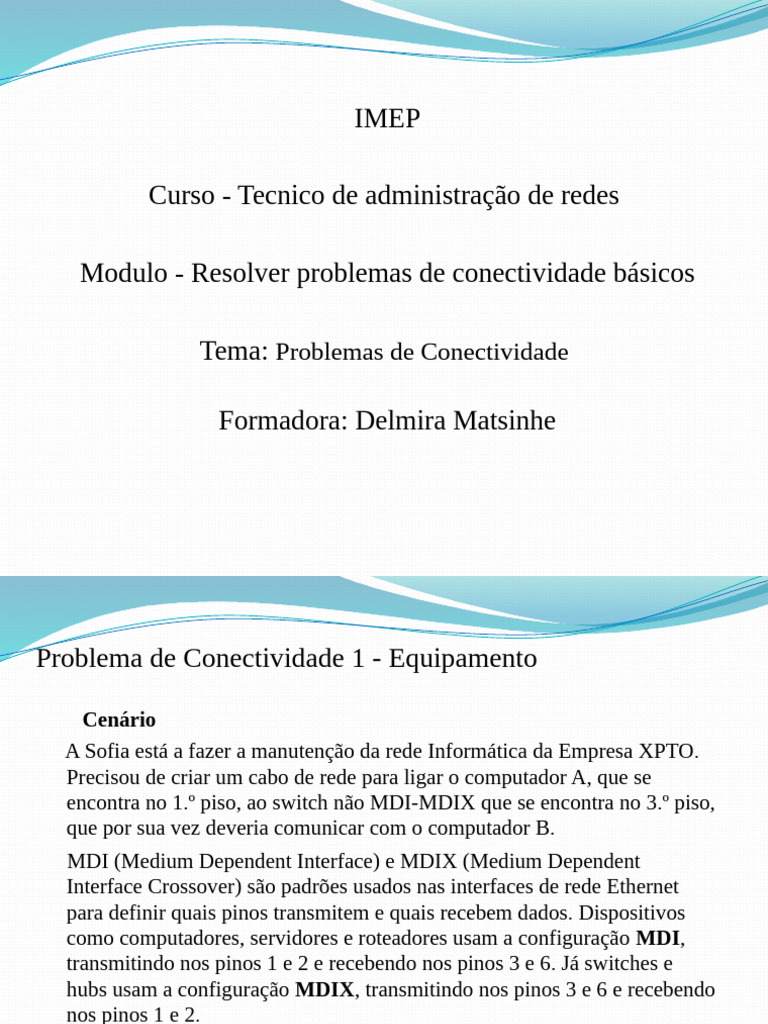 Resolução de Problemas de Conectividade | PDF | Rede de computadores ...