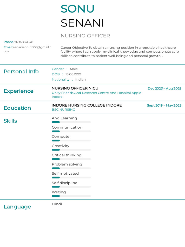 SONU Resume 163 | PDF