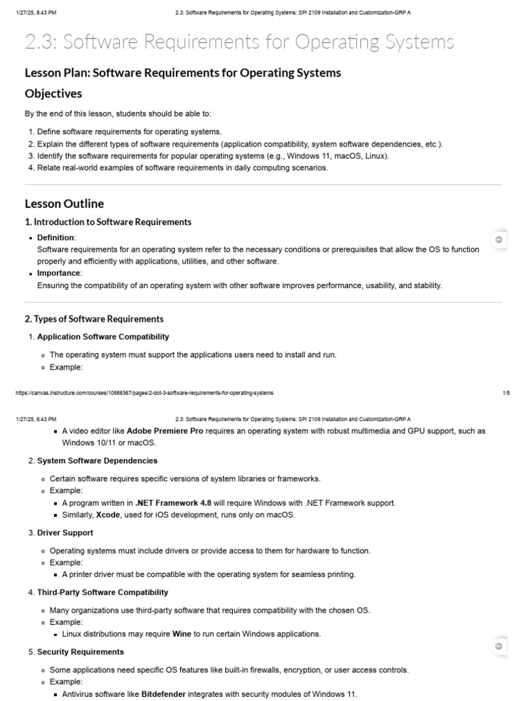 2.3 - Software Requirements For Operating Systems - SPI 2109 ...