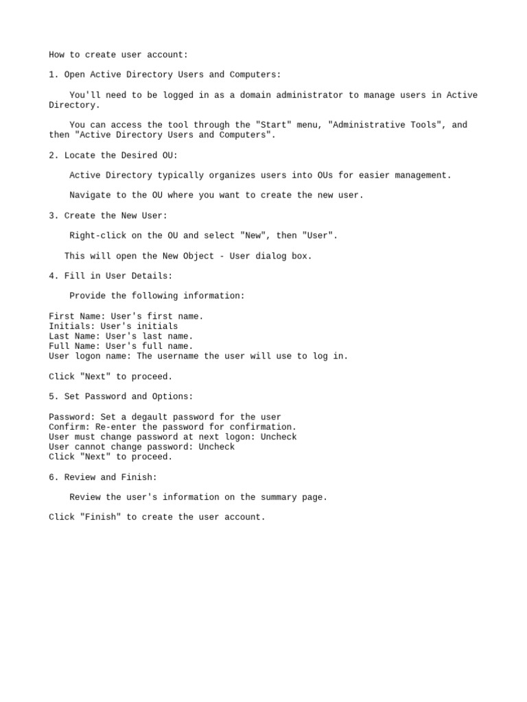 How to Create User Account | PDF
