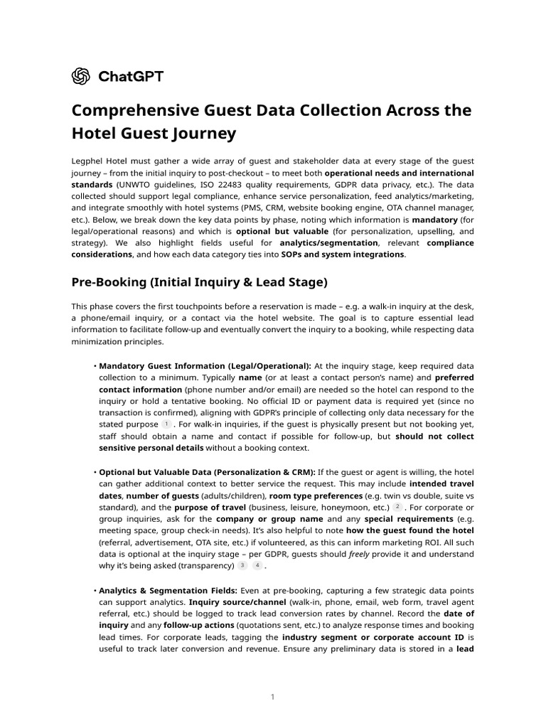 Comprehensive Guest Data Collection Across The Hotel Guest Journey ...