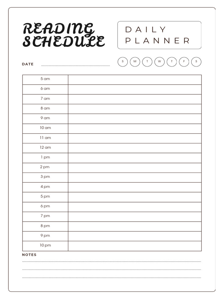 Daily Reading Schedule Planner | PDF