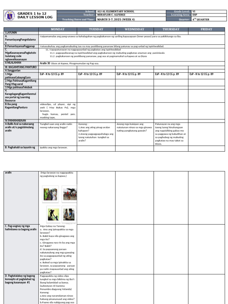 DLL - Esp 6 - Q4 - W4 | PDF