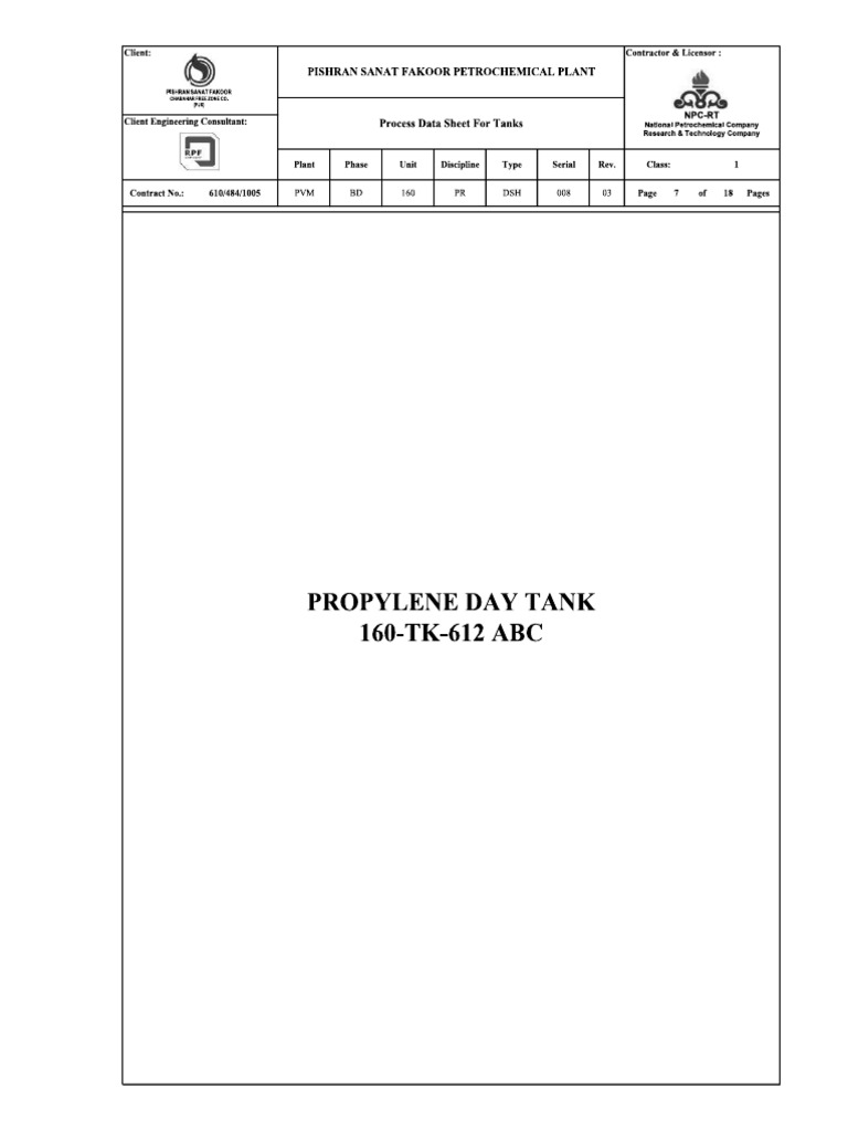 Process Data Sheet 160-TK-612 ABC | PDF