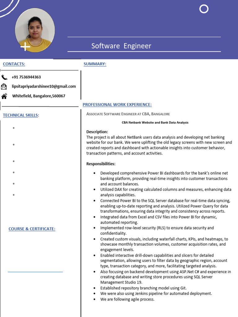 Naukri LipsitaPriyadarshinee (3y 0m) | PDF | Microsoft Sql Server ...