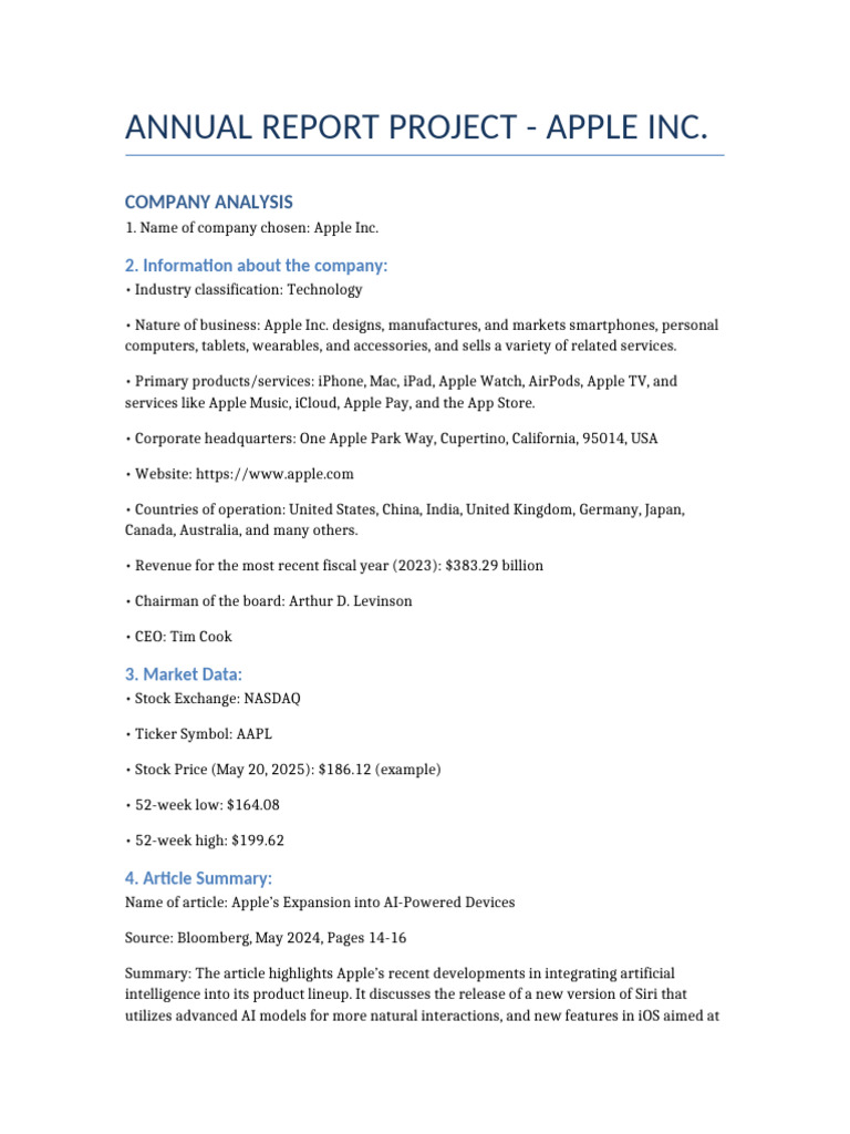 Apple Inc. Annual Report 2023 Summary | PDF | Apple Inc. | Equity (Finance)