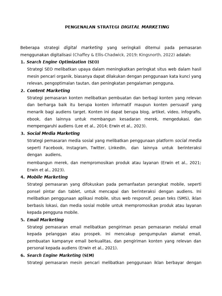 Strategi Digital Marketing Efektif | PDF