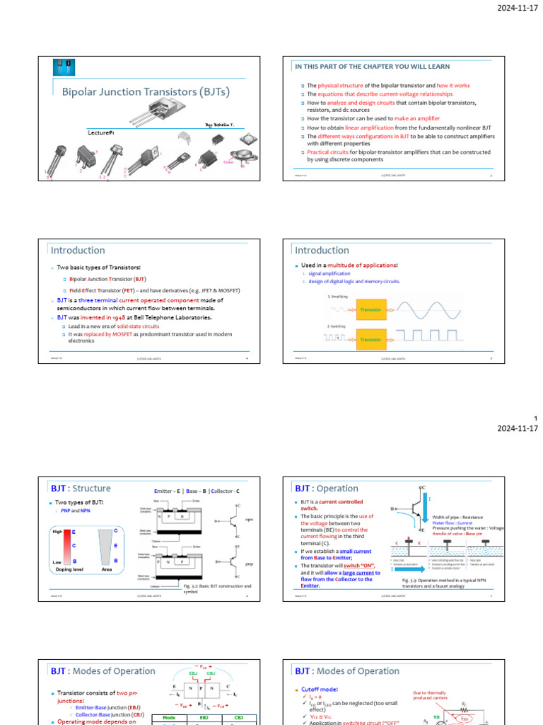BJT Characteristics and Parameters Overview | PDF | Bipolar Junction ...