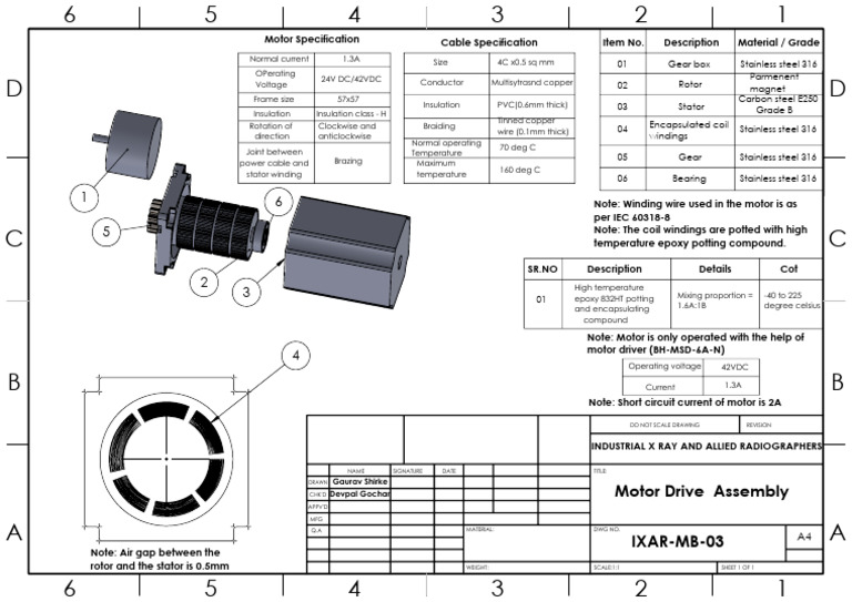 Motor Drive Assembly Specifications | PDF | Electric Motor ...