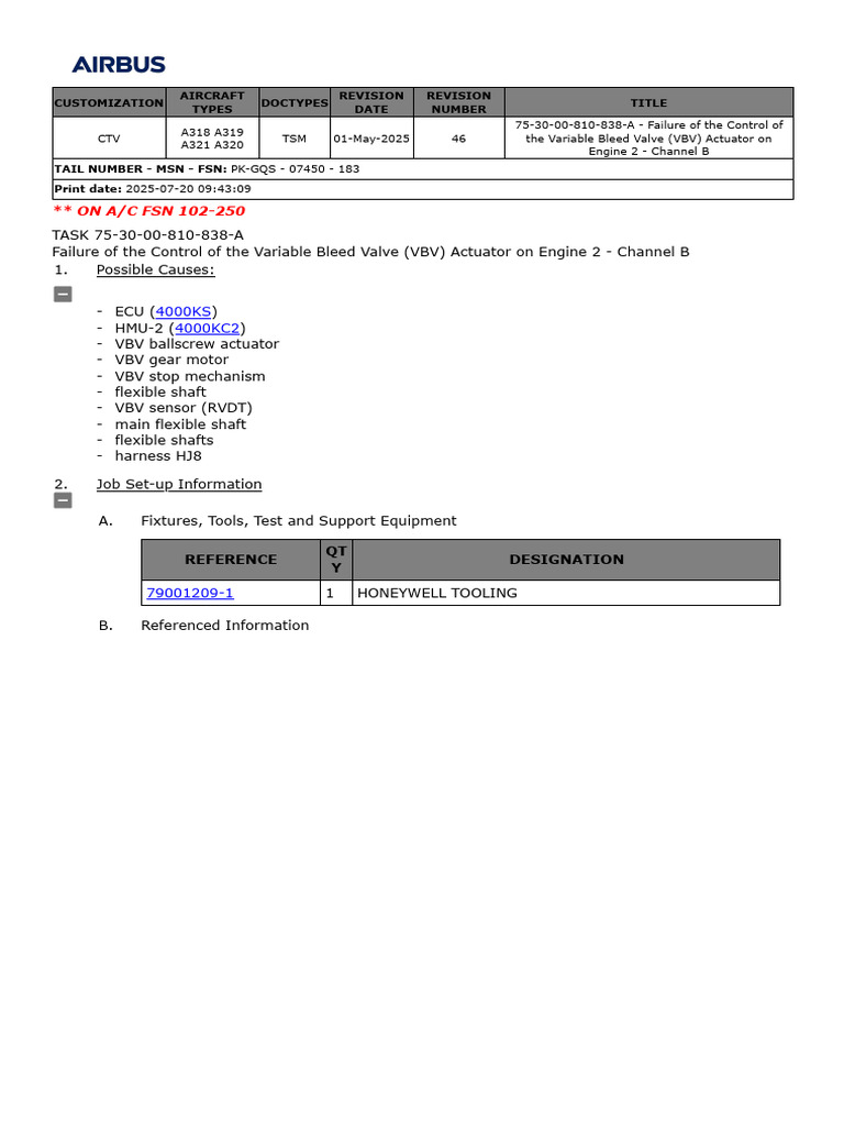 VBV Actuator Failure Troubleshooting Guide | PDF | Aviation ...