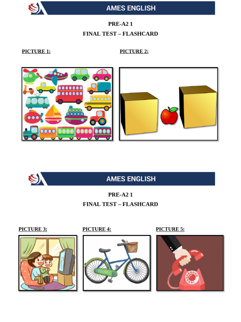Pre-A2 Final Test Flashcards | PDF