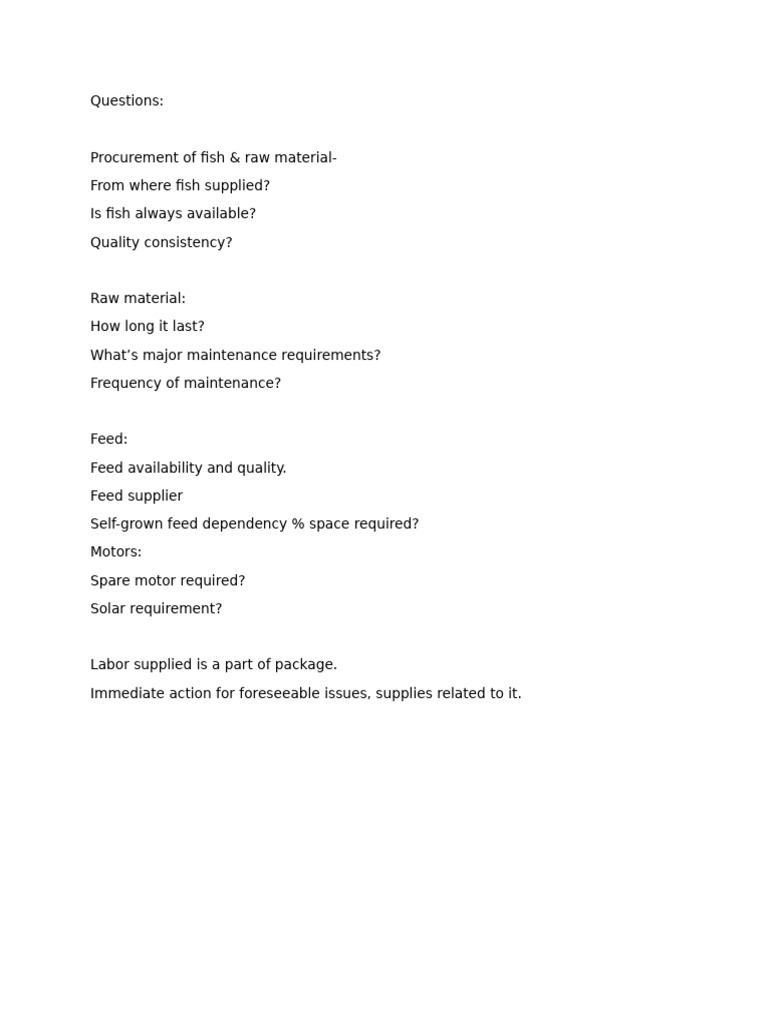 Question Biofloc Fish Farming | PDF
