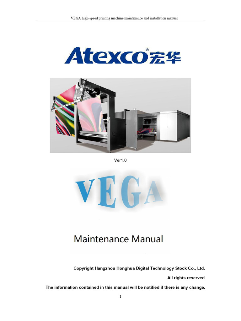 VEGA Printing Machine Manual | PDF | Filtration | Crane (Machine)