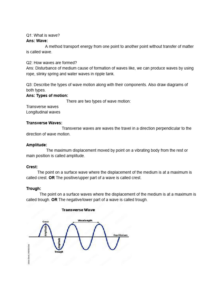 Understanding Wave Motion and Properties | PDF | Waves | Frequency