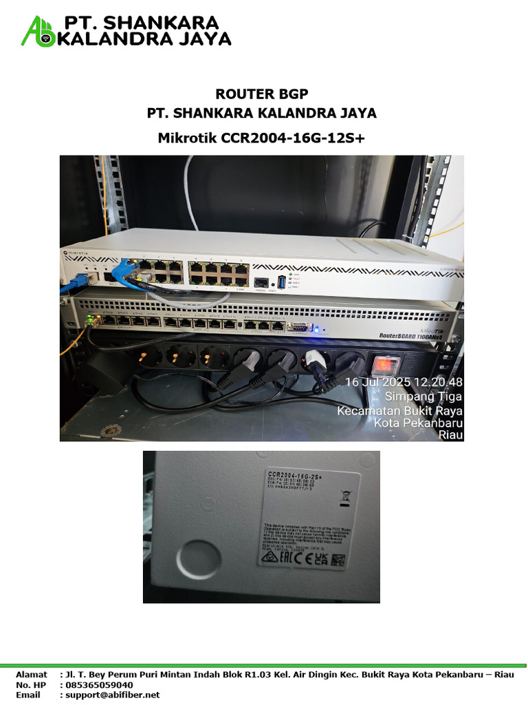 Router BGP Mikrotik CCR2004 di Pekanbaru | PDF