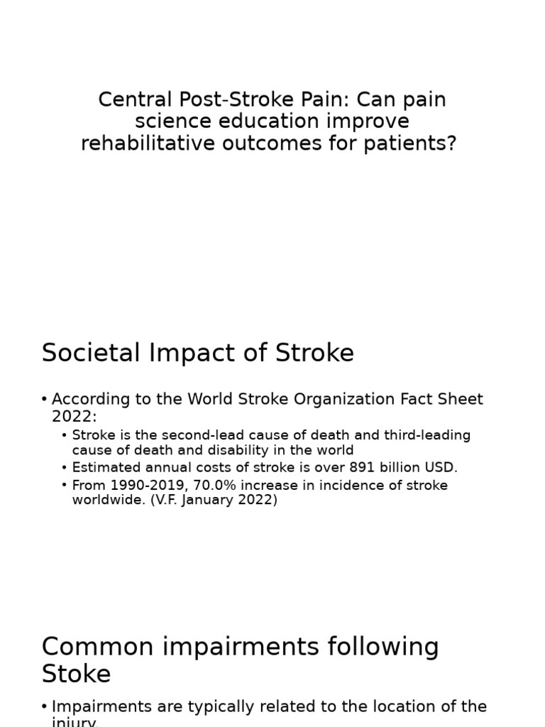 Improving CPSP Outcomes with Education | PDF | Thalamus | Stroke