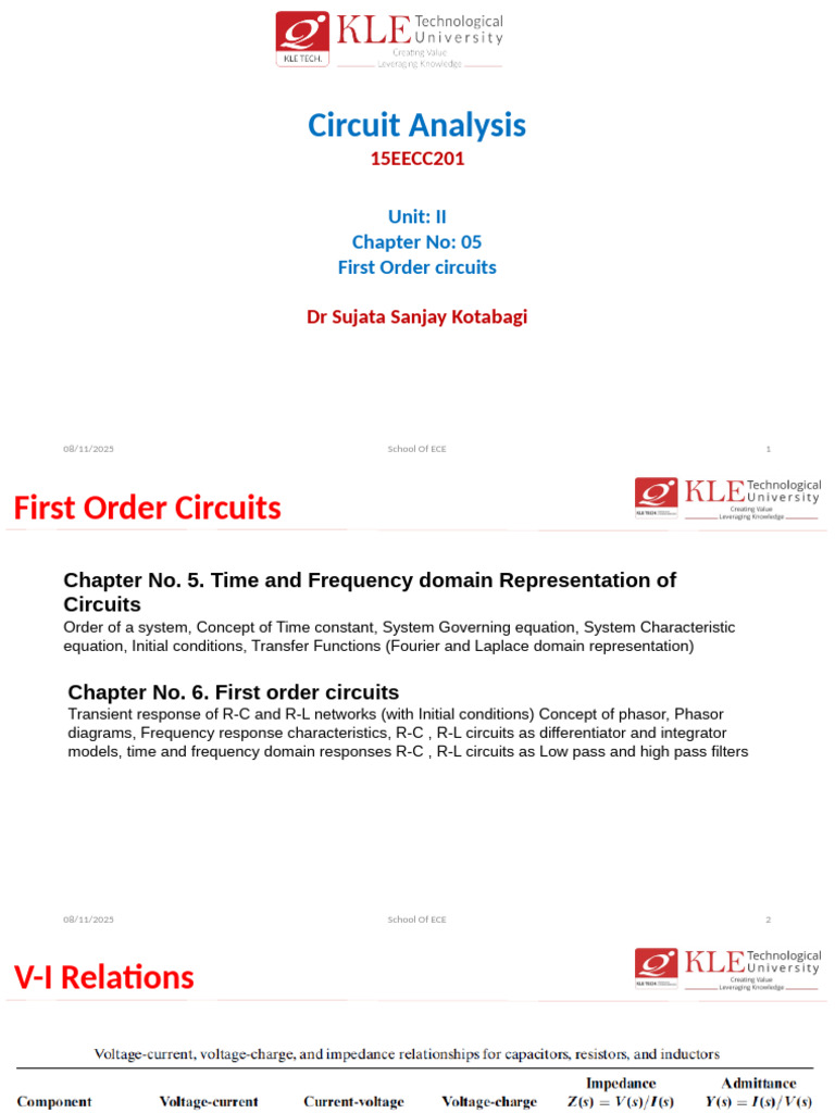 First Order Circuit Analysis Guide | PDF | Electronic Engineering ...