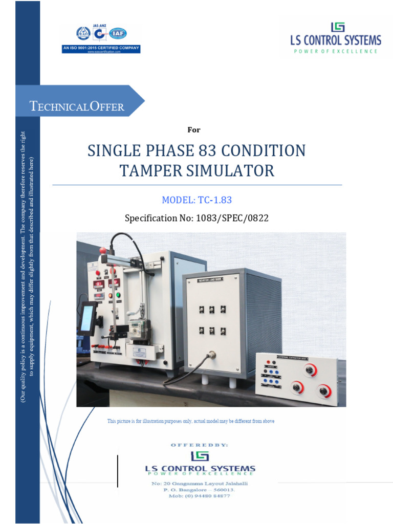 Single Phase 83 Tamper Simulator TC-1.83 | PDF | Electrical Network ...