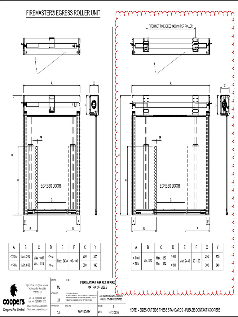 Firemaster® Egress Door Specifications | PDF