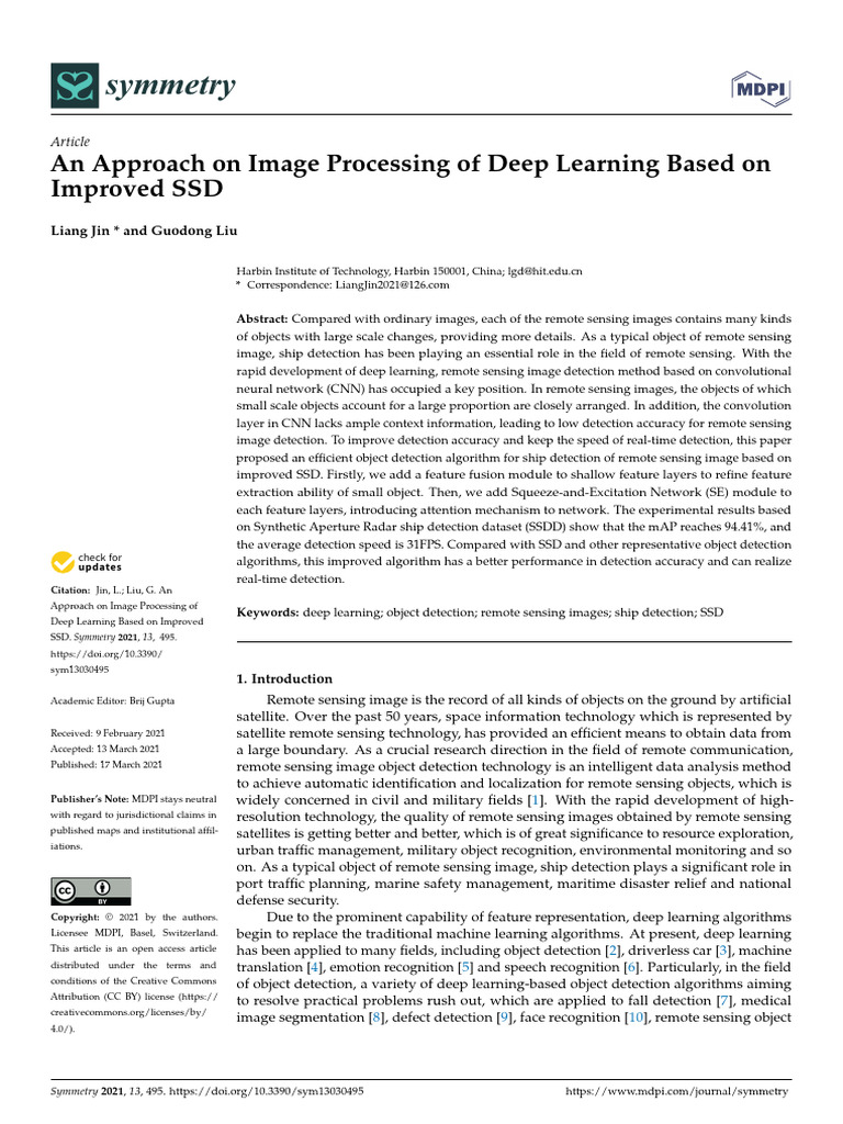Improved SSD for Ship Detection in Remote Sensing | PDF | Deep Learning ...