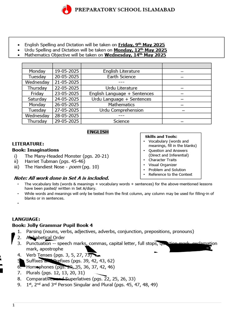 Class III Syllabus 2025 Overview | PDF | Adjective | Verb