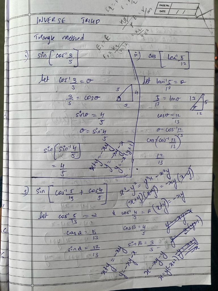 Inverse Trig Triangle Method | PDF
