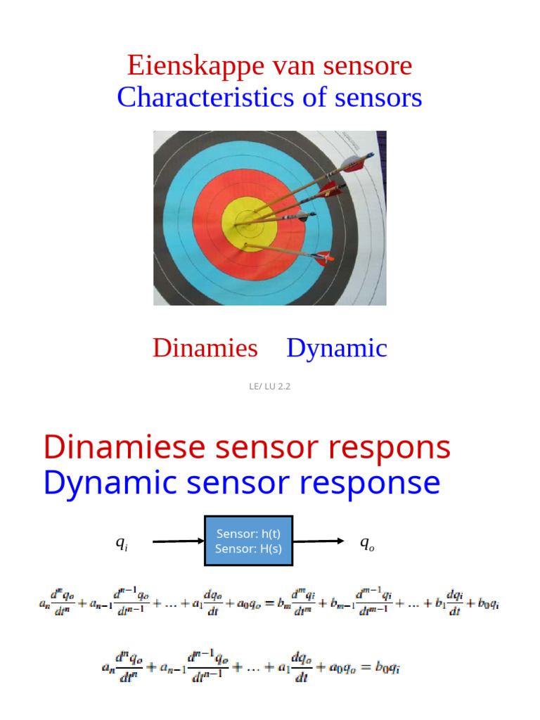 Sensor Characteristics and Responses | PDF