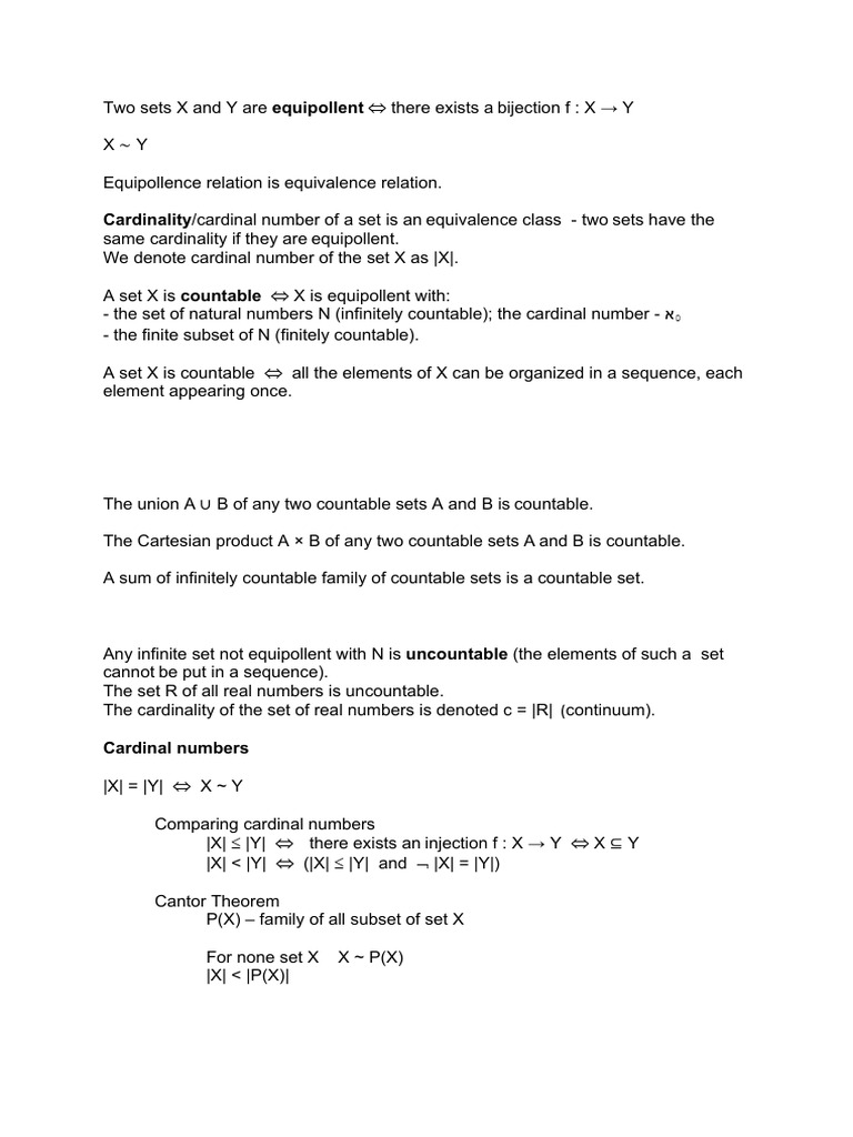 Understanding Set Cardinality and Equipollence | PDF