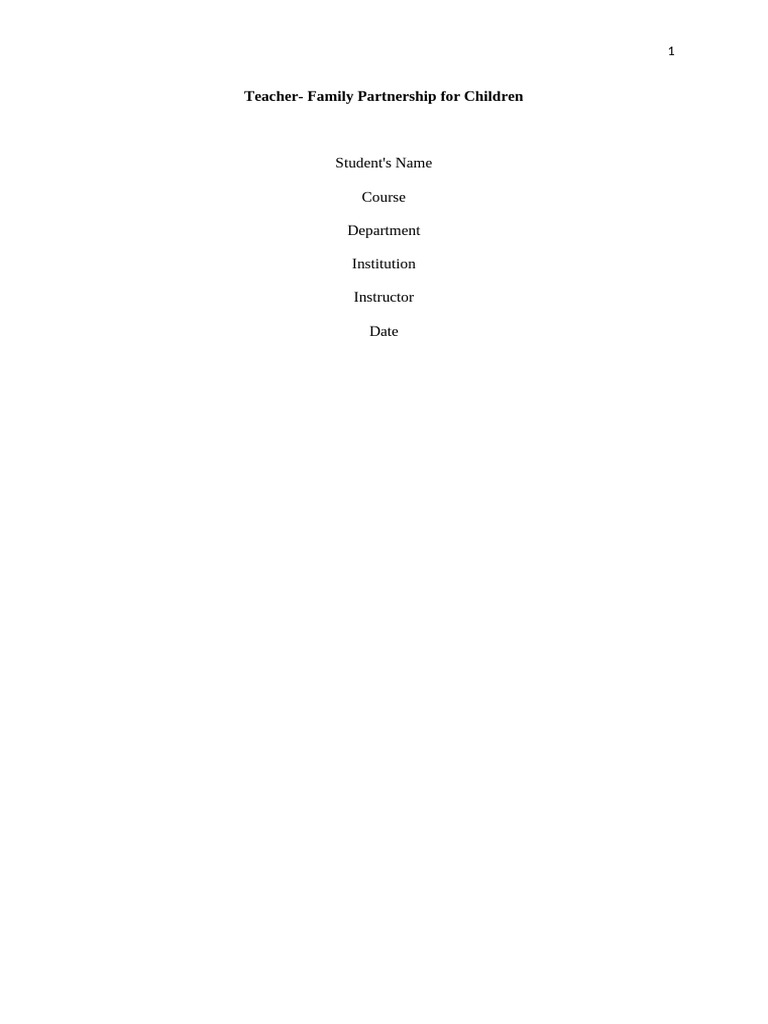 Teacher-Family Partnerships Explained | PDF | Teachers | Social Psychology