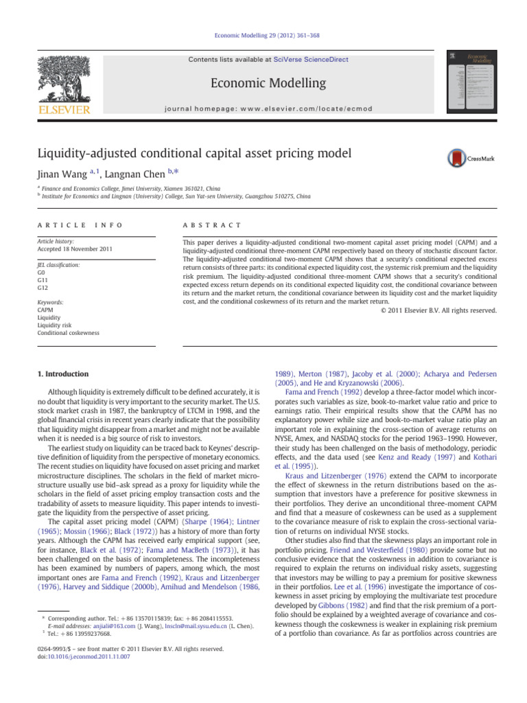 Liquidity-Adjusted CAPM Analysis | PDF | Capital Asset Pricing Model ...