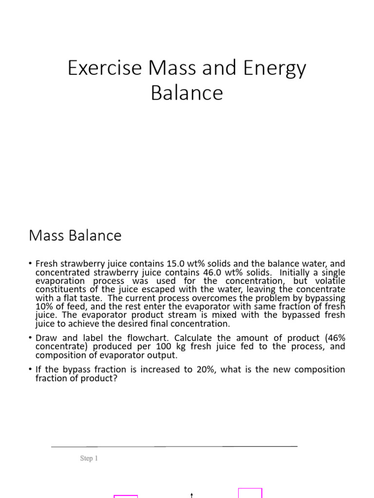 Mass and Energy Balance in Juice Processing | PDF | Heat | Enthalpy