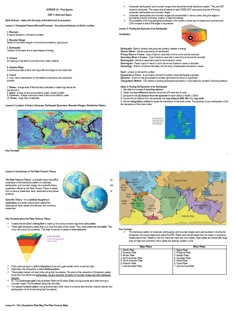 Earth Science: Geological Features & Tectonics | PDF | Plate Tectonics ...