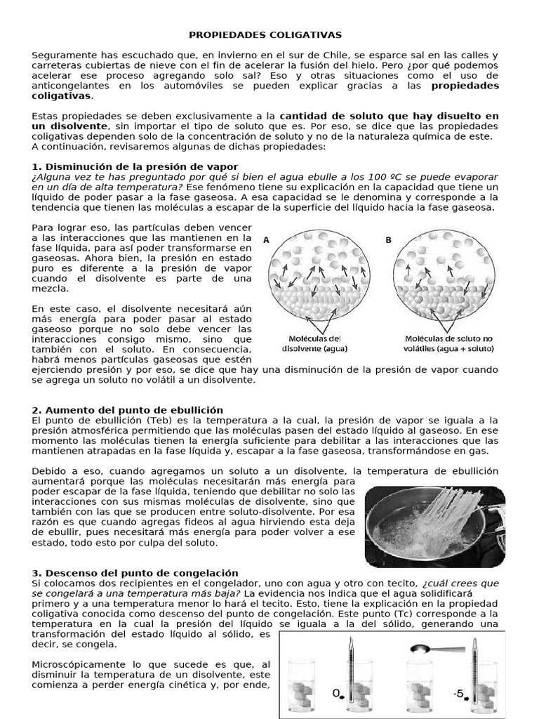 Qui - 10° - PROP COLIG Y VEL REACCION | PDF | Gases | Fase (materia)