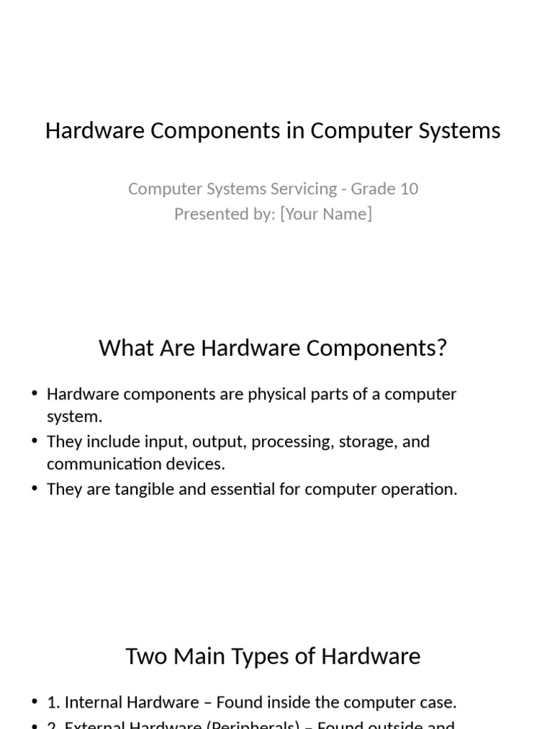 Key Hardware Components Overview | PDF | Computer Hardware | Computer ...