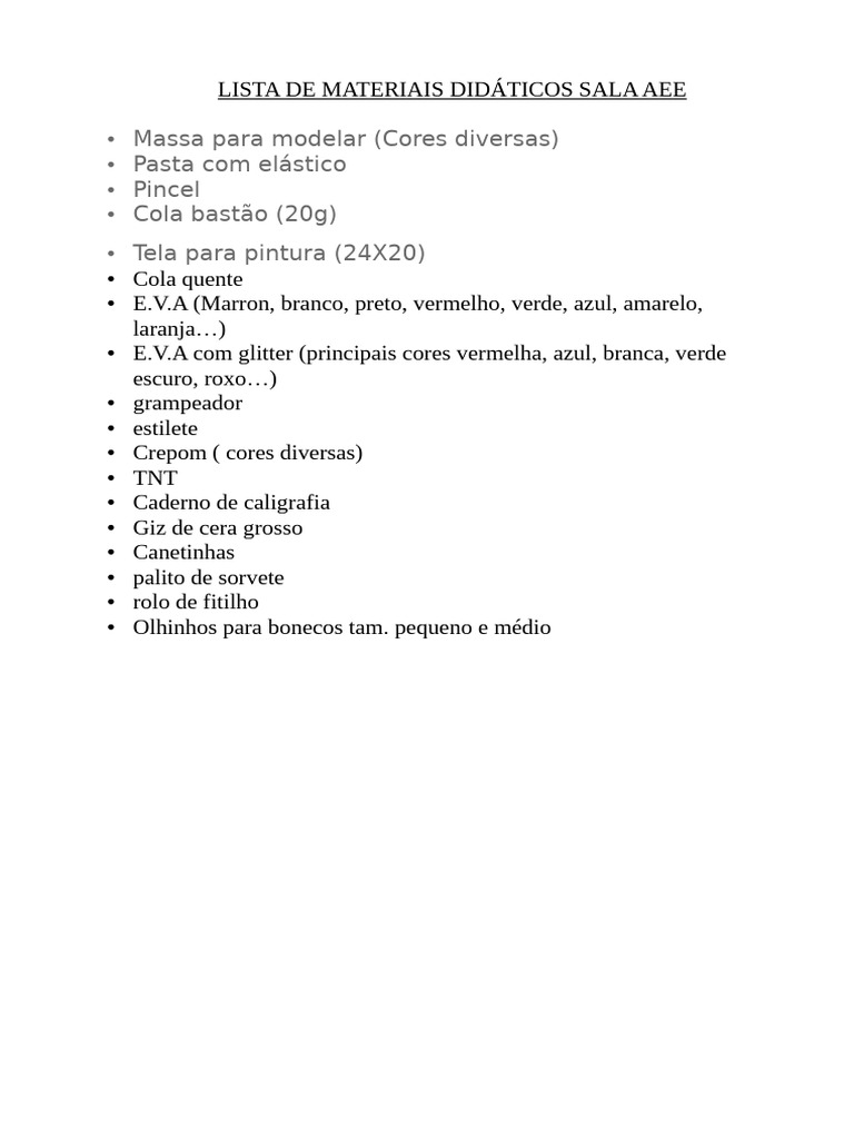 Materiais para Sala de AEE | PDF