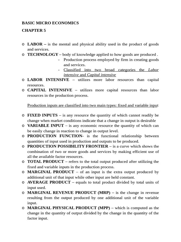 Key Concepts in Microeconomics | PDF | Marginal Cost | Labour Economics