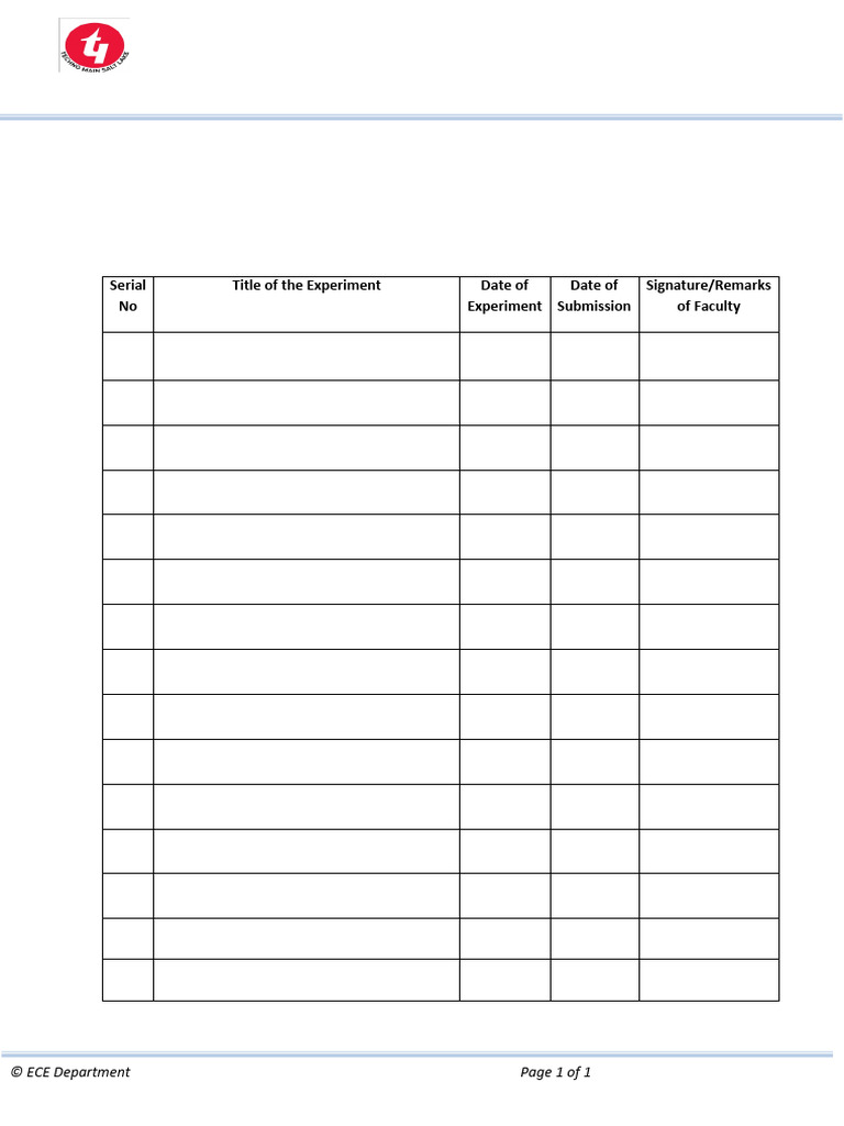 Index Page Lab ECE,PDF | PDF