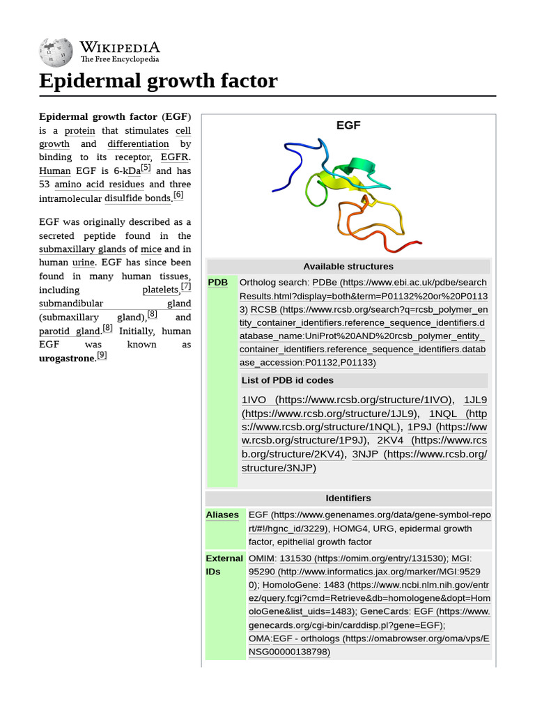 Production Sites of Epidermal Growth Factor | PDF | Epidermal Growth ...