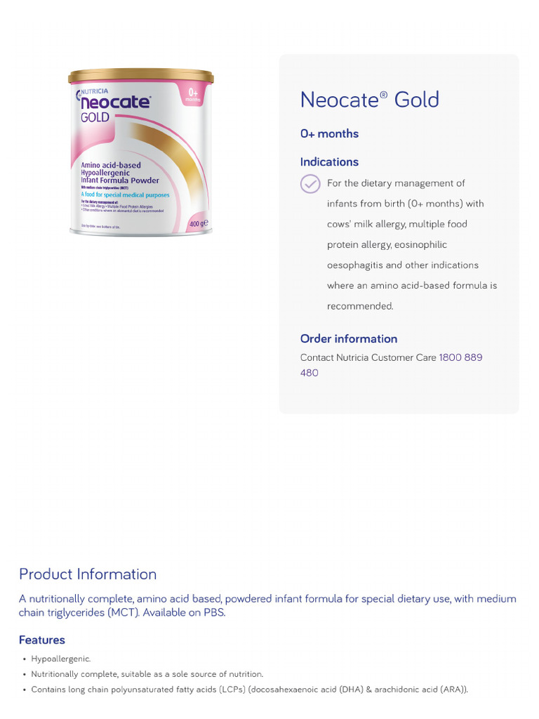 Neocate® Gold | PDF