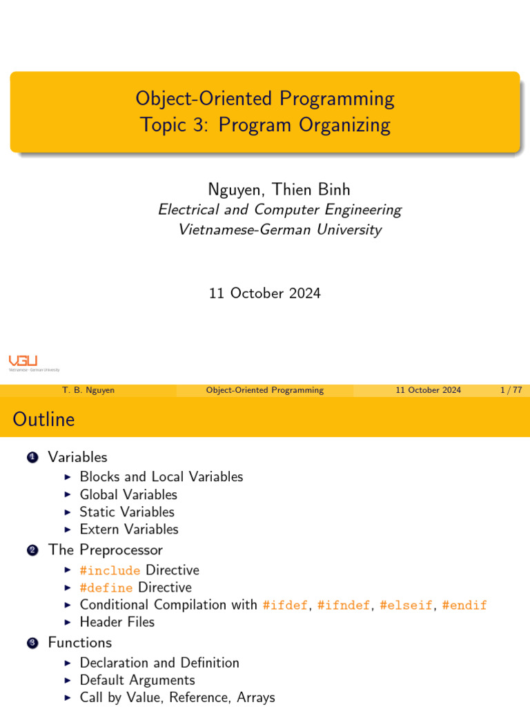 Object-Oriented Programming Essentials | PDF | Namespace | Scope ...