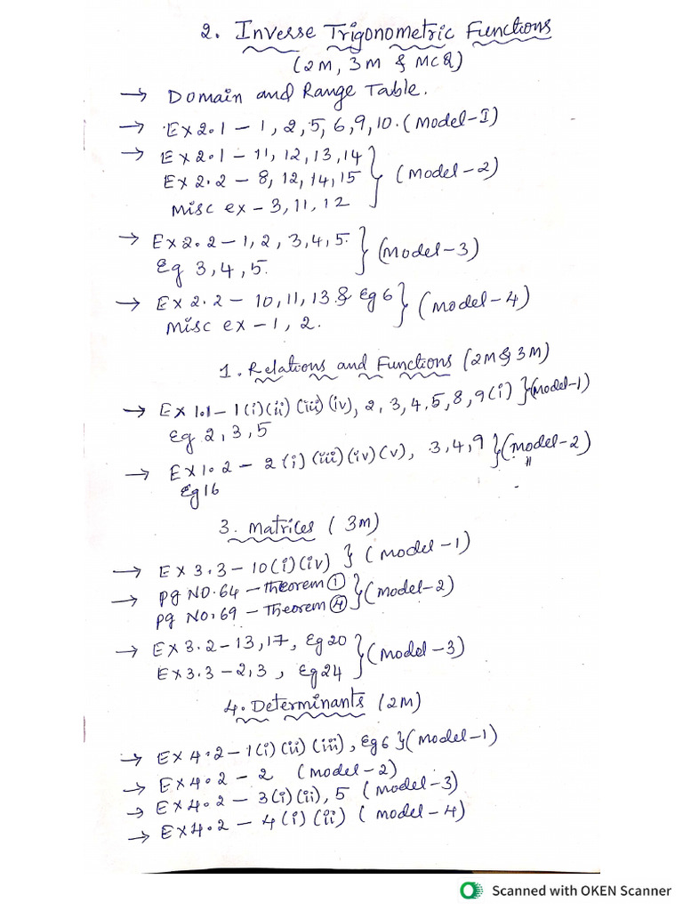 2nd Puc Maths 2,3,4,5,6 Marks Model Wise IMP Qs | PDF