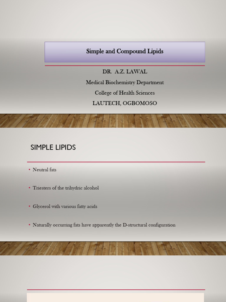Simple vs Compound Lipids Explained | PDF | Lipid | Fatty Acid