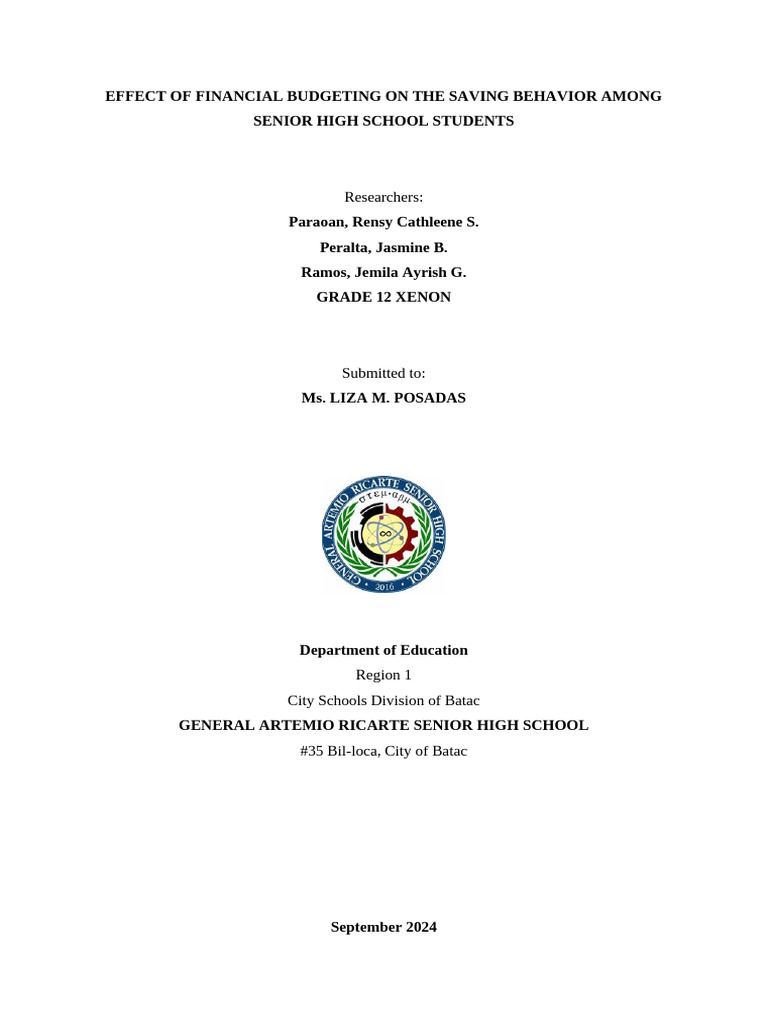 Budgeting's Impact on Student Savings | PDF | Financial Literacy | Budget