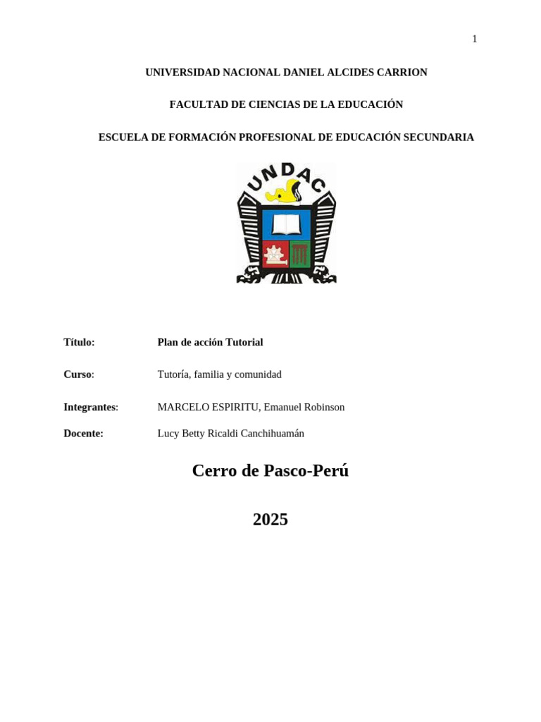 Plan de Acción Tutorial en Educación | PDF | Enseñando | Aprendizaje