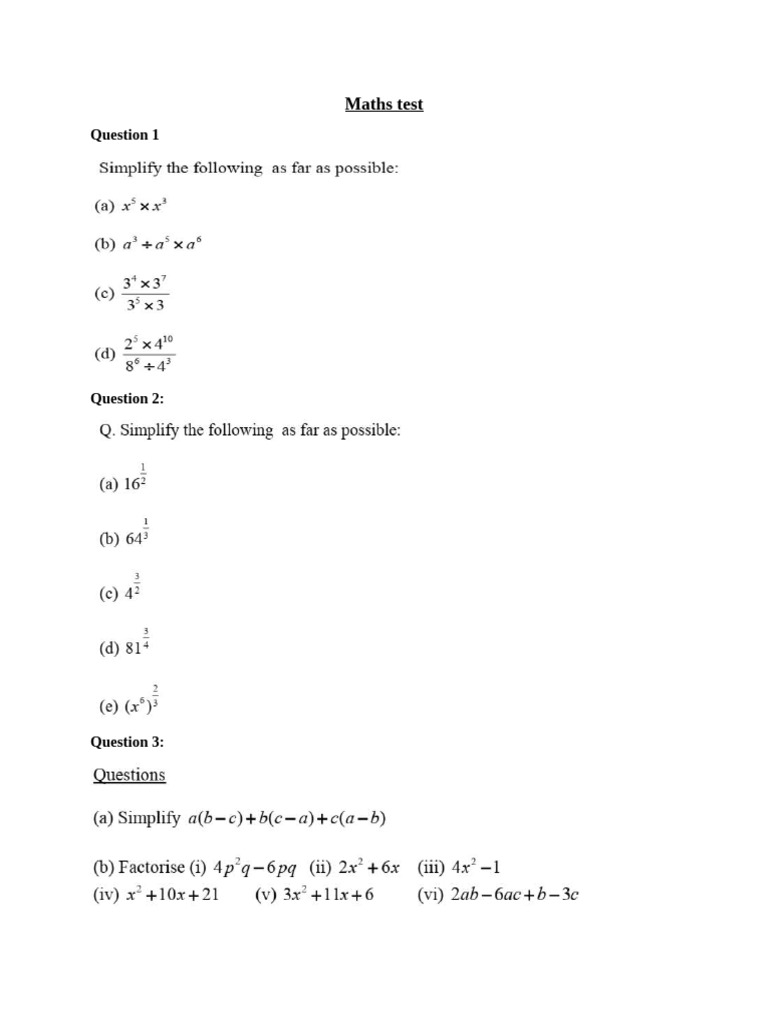 Maths Exam | PDF