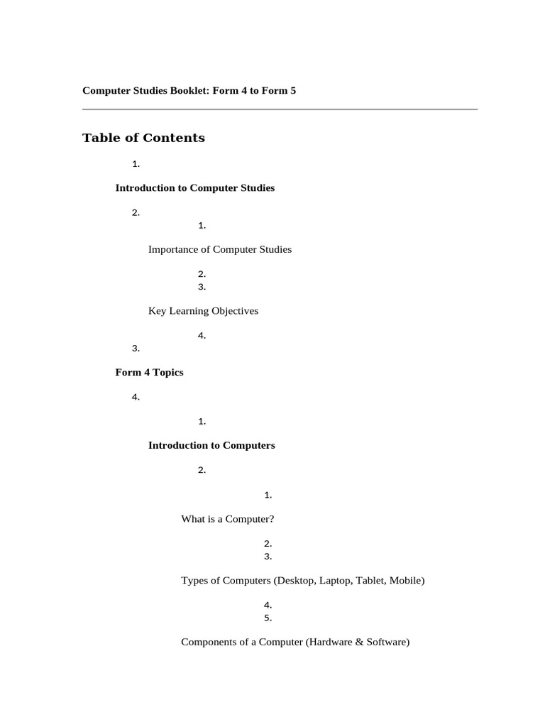 Computer Studies Booklet | PDF | Operating System | Spreadsheet