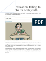 Formal Education Failing To Secure Jobs For Arab Youth