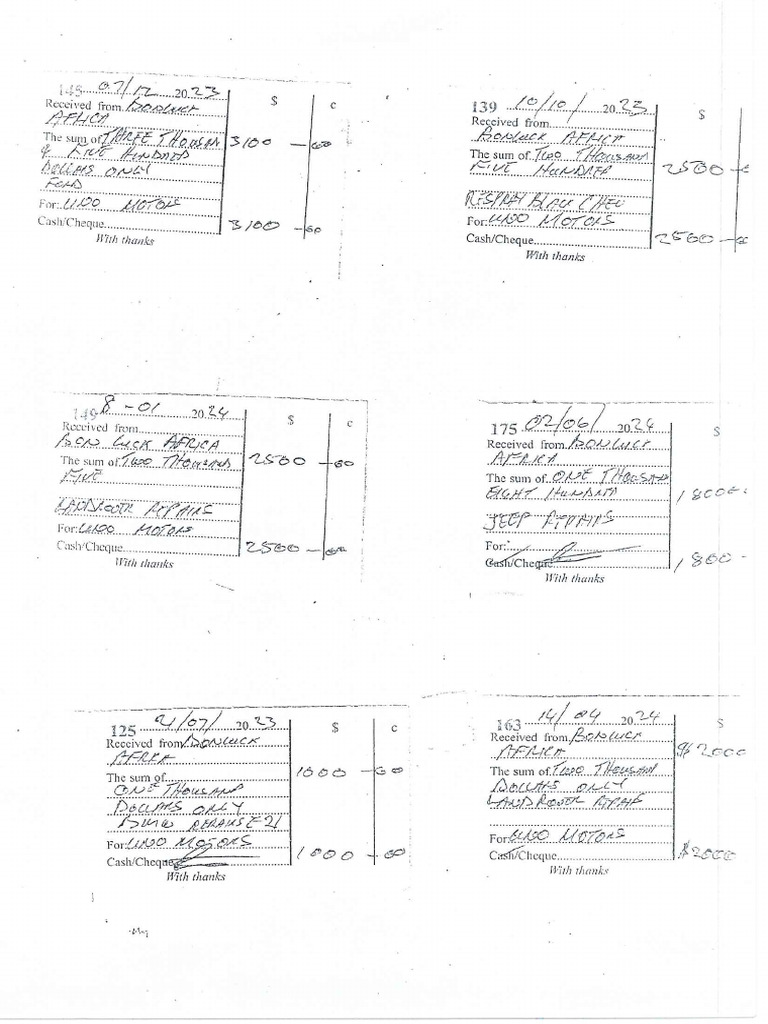 Receipts From Uno Motors | PDF