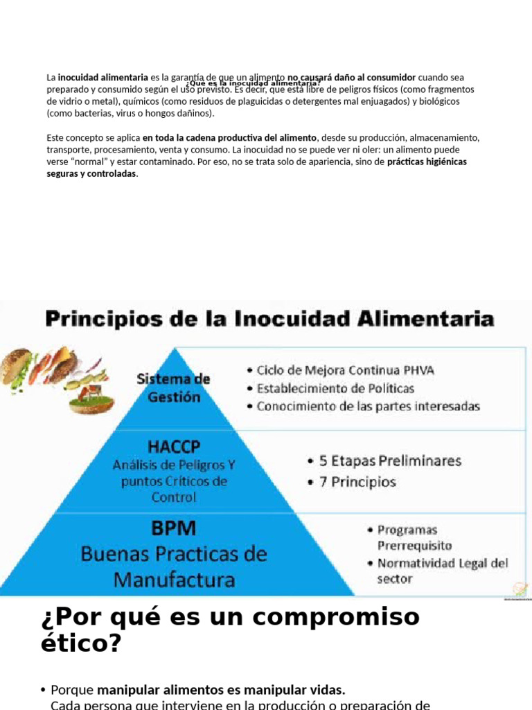 Inocuidad Alimentaria: Responsabilidades y Riesgos | PDF | Alimentos ...