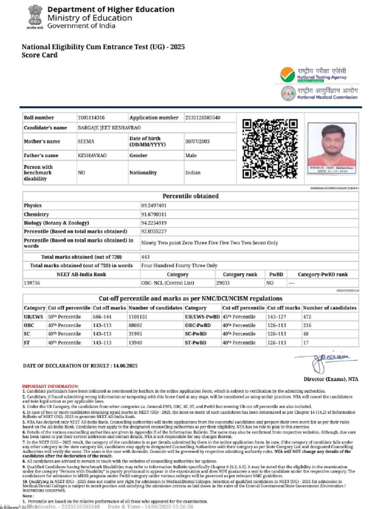 Neet (UG) - 2025 | PDF
